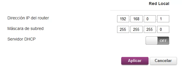 DHCP del Router