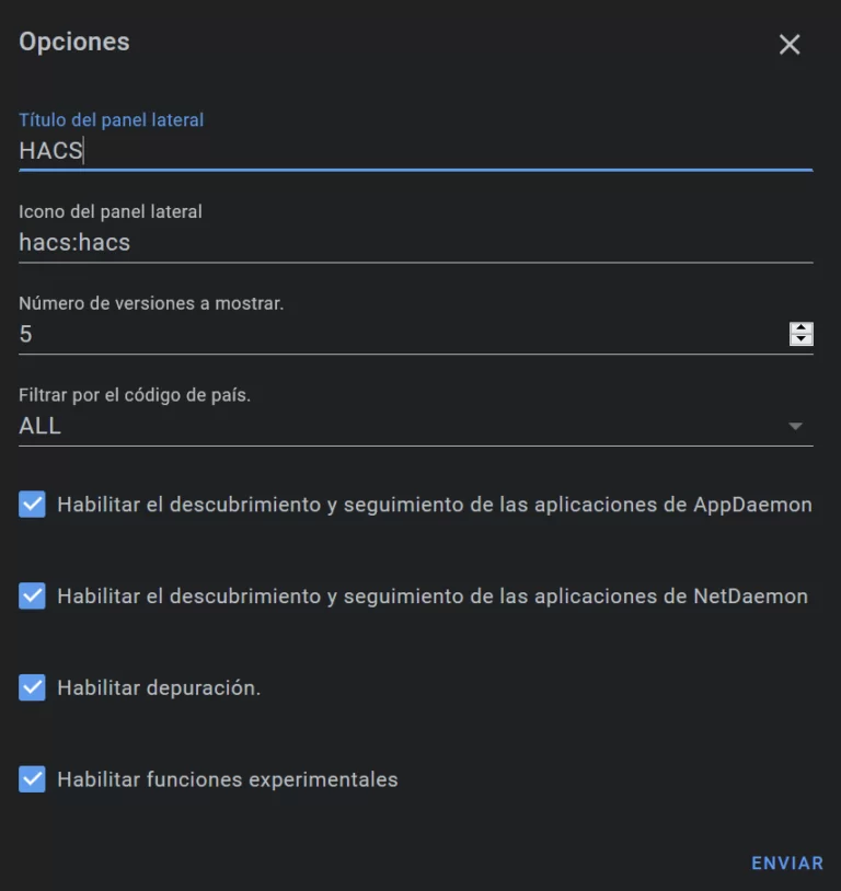 Configuración de HACS