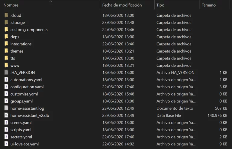 Contenido de config