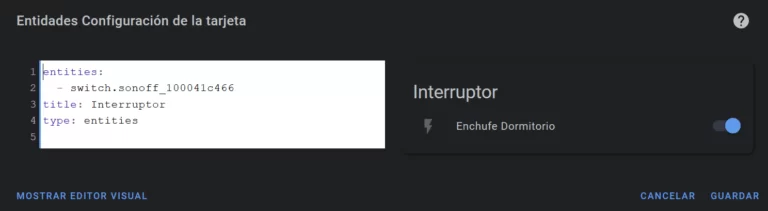 Editor de tarjetas mediante código