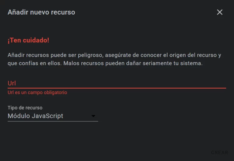 Añadir nuevo recurso