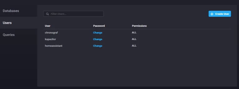 Usuarios InfluxDB