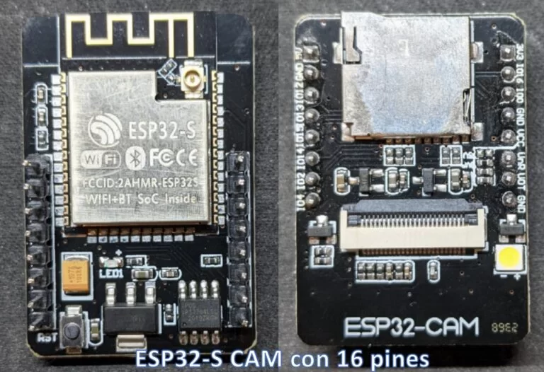 ESP32-S CAM con 16 pines