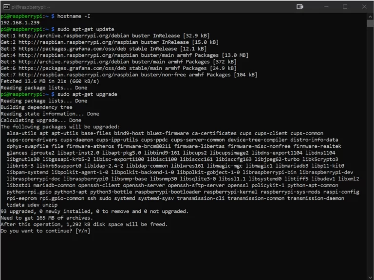 Actualización Raspberry