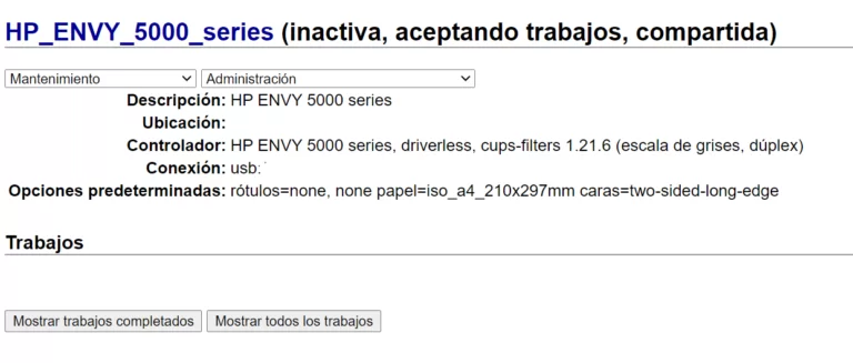 Impresora añadida