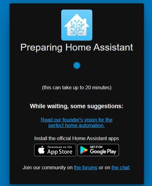 Inicio Home Assistant en marcha