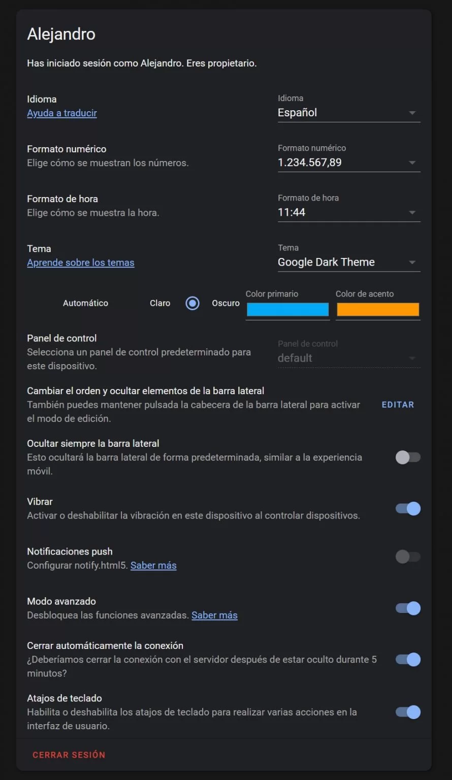 Activar modo avanzado Home Assistant