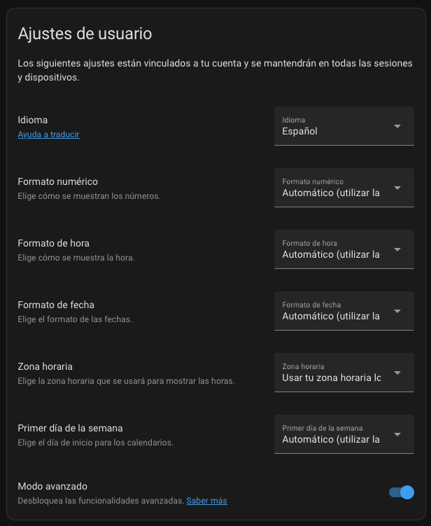 Configuración básica del sistema