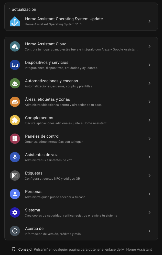 Ajustes del sistema